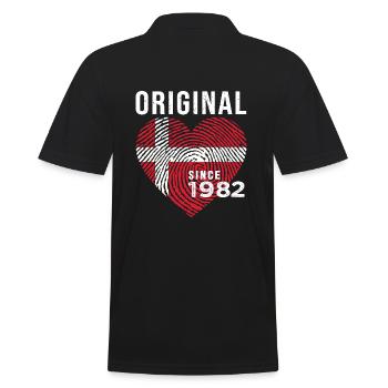 Anniversary 1982 Original Since 1982 Denmark - Men's Polo Shirt - black - Back - Kai (181cm)