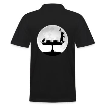 schach schachpartie im mondschein schachmatt - Männer Poloshirt - Schwarz - Hinten - Kai (181cm)