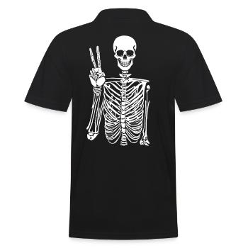 Costume de squelette drôle Halloween paix doigt - Polo Homme - noir - Dos - Kai (181cm)