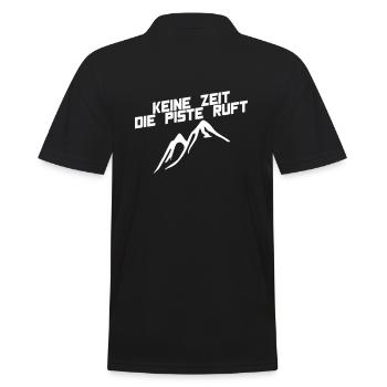 Keine Zeit die Piste ruft - Männer Poloshirt - Schwarz - Hinten - Kai (181cm)