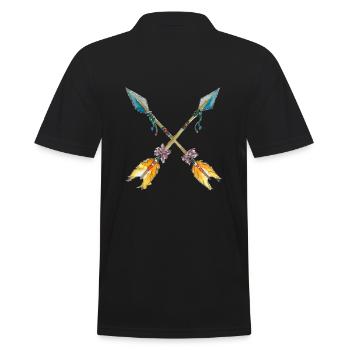 Aquarelle flèches croisés Boho symbole amitié - Polo Homme - noir - Dos - Kai (181cm)