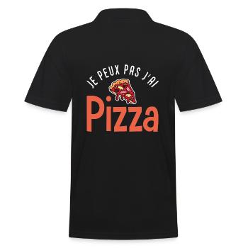 je peux pas j ai pizza cadeau humour personnalisé - Polo Homme - noir - Dos - Kai (181cm)
