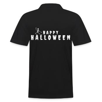 MOTIF HAPPY HALLOWEEN AVEC SQUELETTE - Polo Homme - noir - Dos - Kai (181cm)