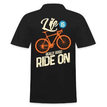 Radfahren - Männer Poloshirt - Schwarz - Hinten - Kai (181cm)