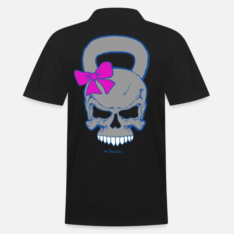 Kettlebell-Skull (weiblich) - Männer Poloshirt - Schwarz