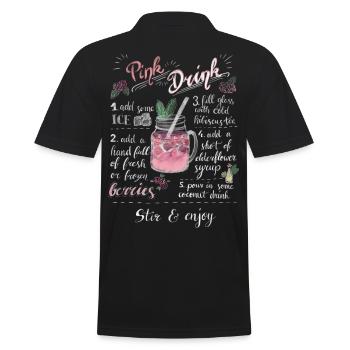 Pink Drink - Männer Poloshirt - Schwarz - Hinten - Kai (181cm)