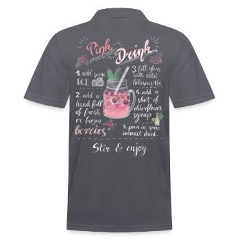 Pink Drink - Männer Poloshirt - Anthrazit - Hinten - Nico (186cm)