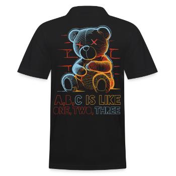 Ours aimant avec dessin de l’alphabet - Polo Homme - noir - Dos - Kai (181cm)
