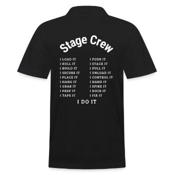 Bühnencrew; Ich MACHE es Weiß - Männer Poloshirt - Schwarz - Hinten - Kai (181cm)