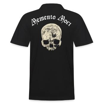 Memento Mori Skull - Men's Polo Shirt - black - Back - Kai (181cm)