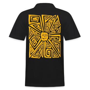 FREMDE SONNE - Männer Poloshirt - Schwarz - Hinten - Kai (181cm)