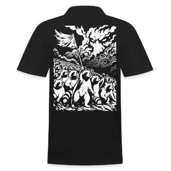 Raccoon Protest Vintage Street Art Design - Men's Polo Shirt - black - Back - Kai (181cm)