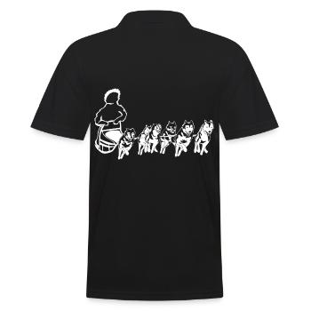 Husky Schlittenhunde Hundeschlitten - Männer Poloshirt - Schwarz - Hinten - Kai (181cm)