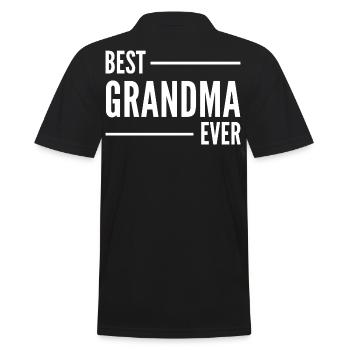 BESTE OMA ALLER ZEITEN. OMA GESCHENK. - Männer Poloshirt - Schwarz - Hinten - Kai (181cm)
