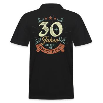 30 Jahre und noch nie war ich besser! - Männer Poloshirt - Schwarz - Hinten - Kai (181cm)