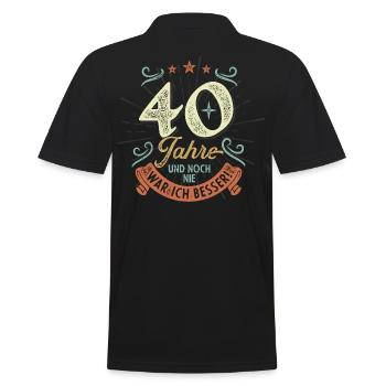 40 Jahre und noch nie war ich besser! - Männer Poloshirt - Schwarz - Hinten - Kai (181cm)