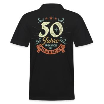 50 Jahre und noch nie war ich besser! - Männer Poloshirt - Schwarz - Hinten - Kai (181cm)
