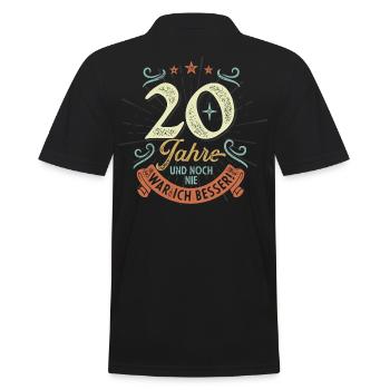 20 Jahre und noch nie war ich besser! - Männer Poloshirt - Schwarz - Hinten - Kai (181cm)