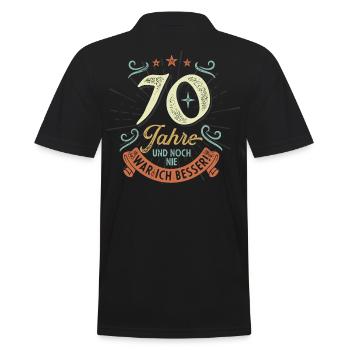 70 Jahre und noch nie war ich besser! - Männer Poloshirt - Schwarz - Hinten - Kai (181cm)
