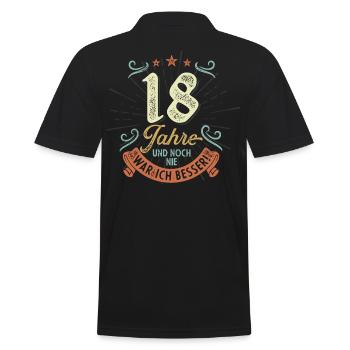 18 Jahre und noch nie war ich besser! - Männer Poloshirt - Schwarz - Hinten - Kai (181cm)