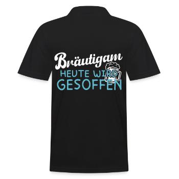 Bräutigam - Heute wird gesoffen - JGA - Männer Poloshirt - Schwarz - Hinten - Kai (181cm)