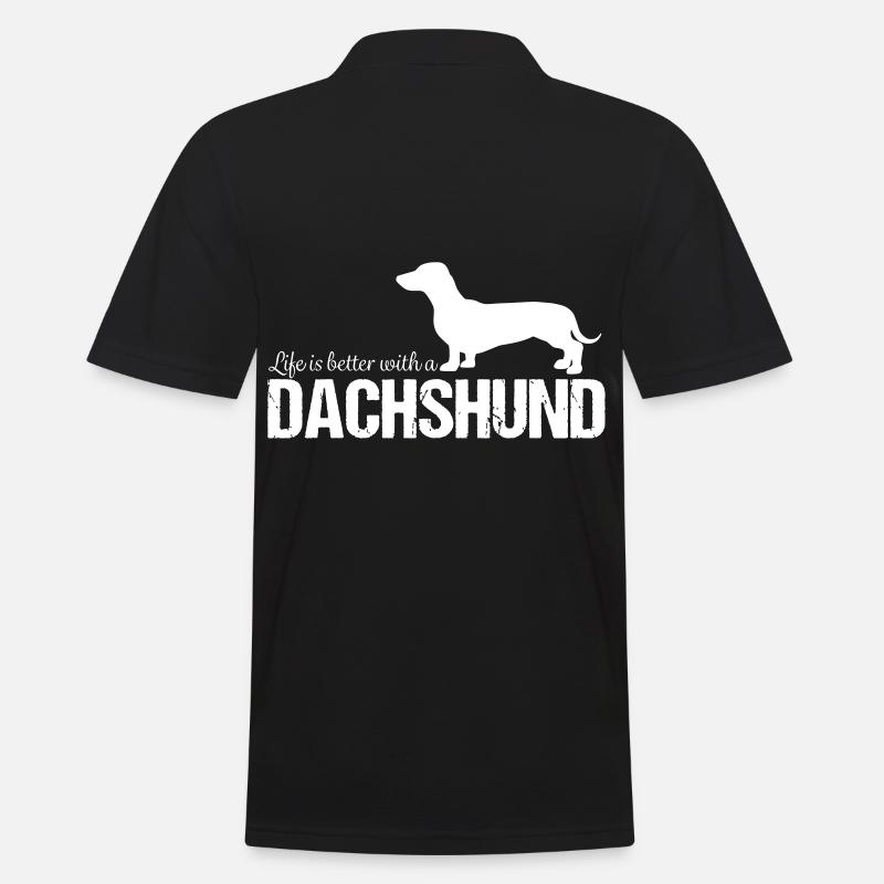 Dackel Dachshund Geschenkidee - Männer Poloshirt - Schwarz