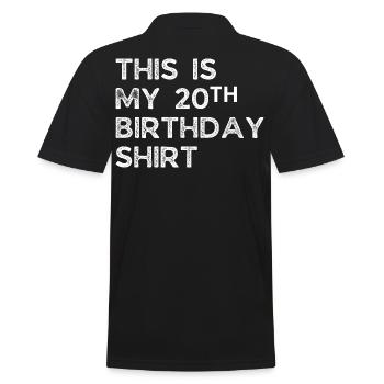 20th birthday. - Men's Polo Shirt - black - Back - Kai (181cm)