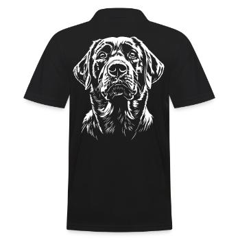 Labrador Portrait Retriever Labbi Dogs Dog - Men's Polo Shirt - black - Back - Kai (181cm)