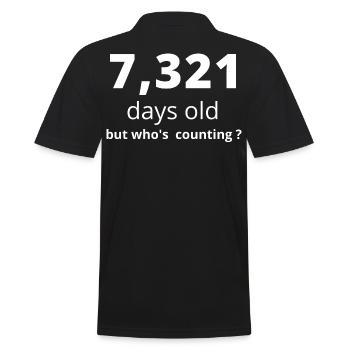 20th birthday - Men's Polo Shirt - black - Back - Kai (181cm)