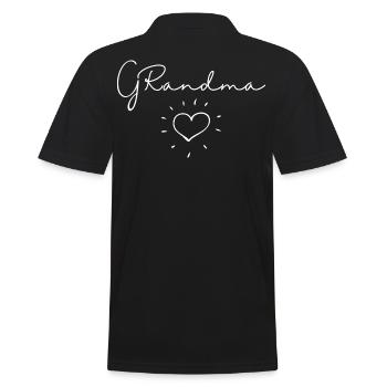 Grand-mère. Cadeau de grand-mère - Polo Homme - noir - Dos - Kai (181cm)