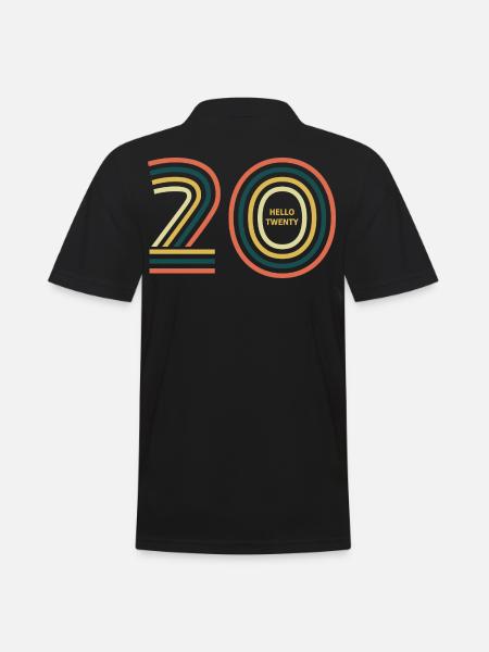 Hello Twenty. 20th birthday - Men's Polo Shirt - black