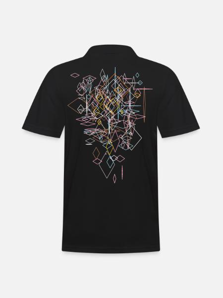 Abstrakt Grafik "Karo" - Männer Poloshirt - Schwarz