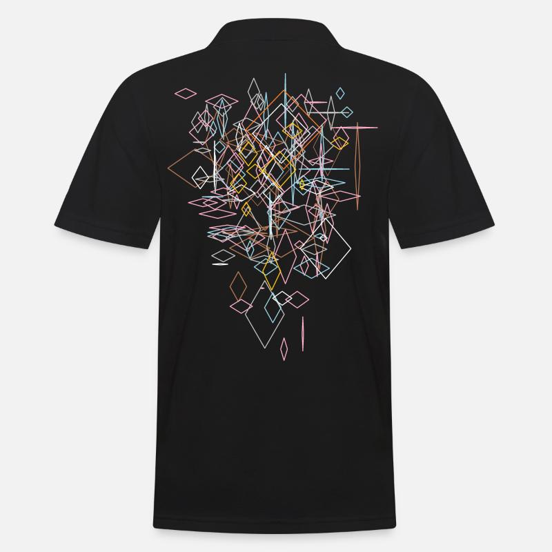 Abstrakt Grafik "Karo" - Männer Poloshirt - Schwarz