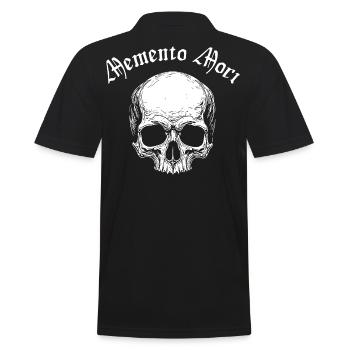 Memento Mori Schädel - Männer Poloshirt - Schwarz - Hinten - Kai (181cm)