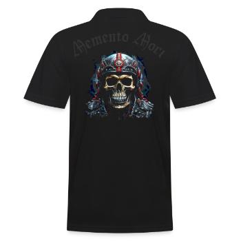 Crâne Motard Memento Mori - Polo Homme - noir - Dos - Kai (181cm)