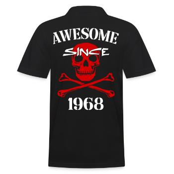 Awesome since 1968 Red Skull - Men's Polo Shirt - black - Back - Kai (181cm)