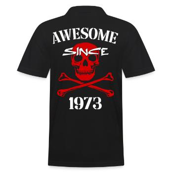 Awesome since 1973 Red Skull - Men's Polo Shirt - black - Back - Kai (181cm)