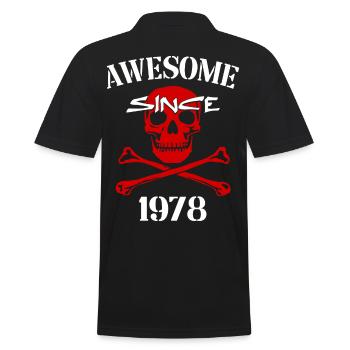 Awesome since 1978 Red Skull - Men's Polo Shirt - black - Back - Kai (181cm)