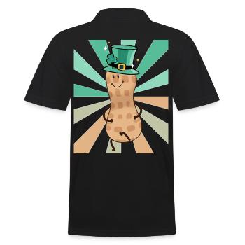 Noix de cacahuète Nouvel An Félicitations Noix présente - Polo Homme - noir - Dos - Kai (181cm)