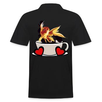 Pause-café Poisson Caféine Rafraîchissement Fantaisie - Polo Homme - noir - Dos - Kai (181cm)