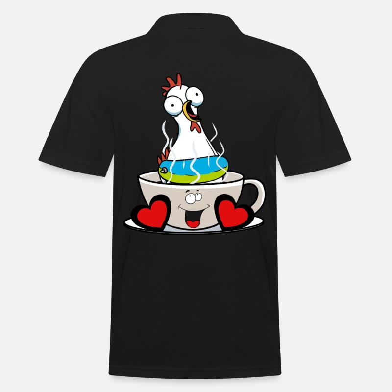 Tasse de pause café poulet matin grouch - Polo Homme - noir