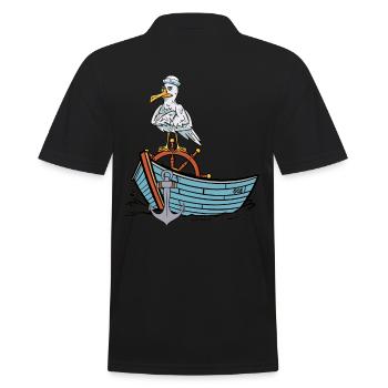 Mouette Sailor Bateau Maritime Sailor Ahoy - Polo Homme - noir - Dos - Kai (181cm)