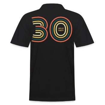 Hallo 30. 30. Geburtstag - Männer Poloshirt - Schwarz - Hinten - Kai (181cm)
