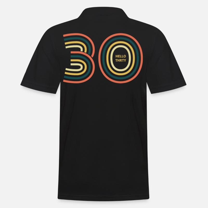 hello 30. 30th birthday - Men's Polo Shirt - black