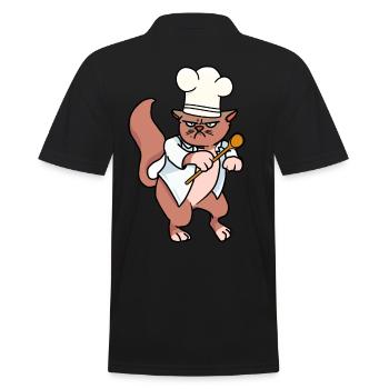Grim Cook Chat Chats Cuisiniers Cuisinier Cuisinier - Polo Homme - noir - Dos - Kai (181cm)