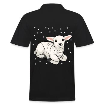 Baby Lamm Schaf Frohe Ostern Schnee Schafe - Männer Poloshirt - Schwarz - Hinten - Kai (181cm)