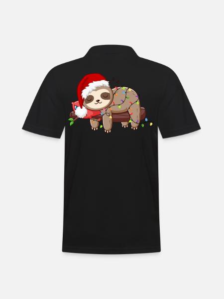 Funny Sloth Christmas. Xmas Slothy - Men's Polo Shirt - black