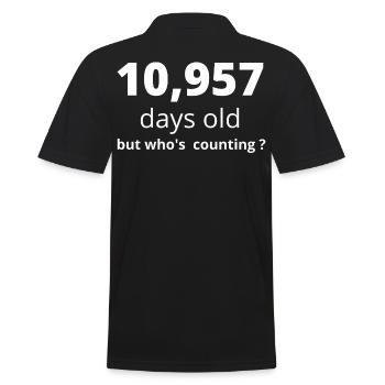 30th birthday - Men's Polo Shirt - black - Back - Kai (181cm)