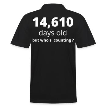 40. Geburtstag - Männer Poloshirt - Schwarz - Hinten - Kai (181cm)
