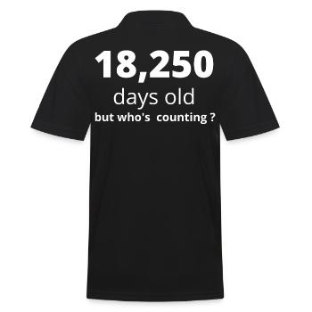 50th birthday. - Men's Polo Shirt - black - Back - Kai (181cm)